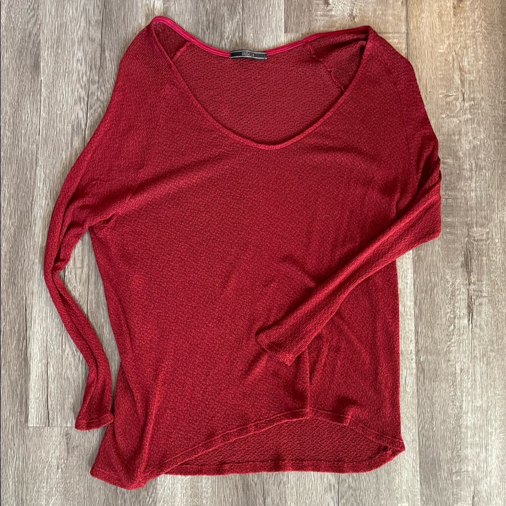 Deep Red Dulcie Long-Sleeve Top